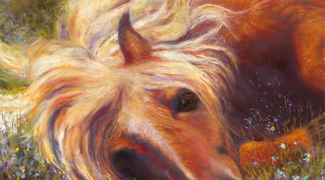 "Horse Heaven," Original Painting in pastel on watercolor by Kim Novak