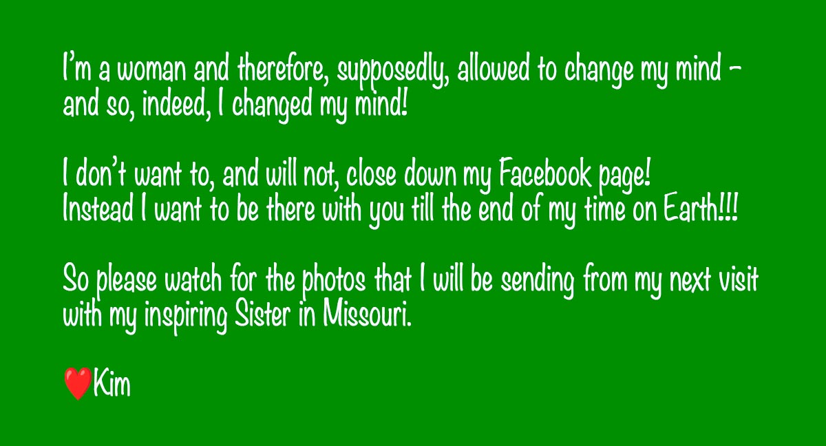 Kim's announcement on 1/19/2024 that she's decided to keep her Facebook page alive after all...